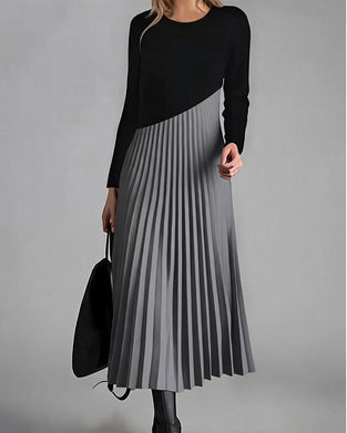 Kleid Patchwork Plissiert Midi