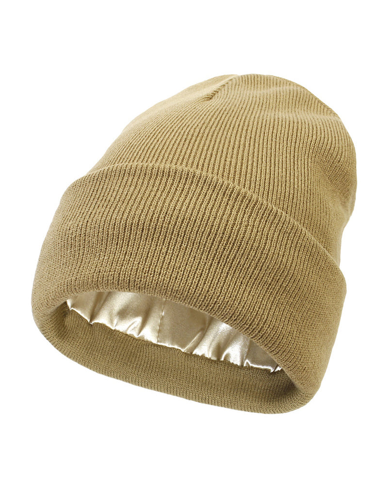 Einfarbige Strickmütze