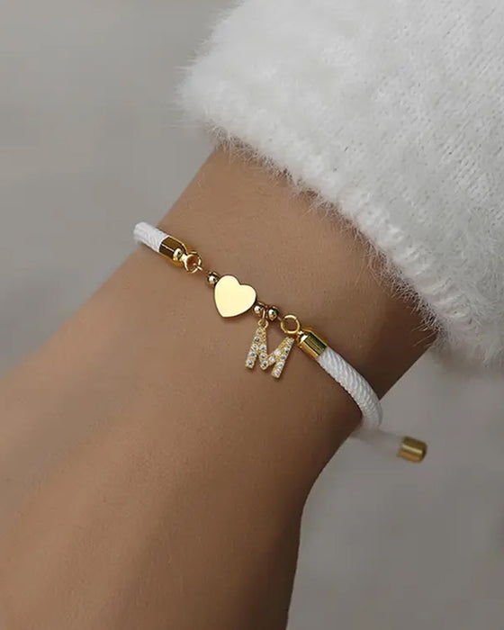 Initial Herz Charm Link Modisch Armband