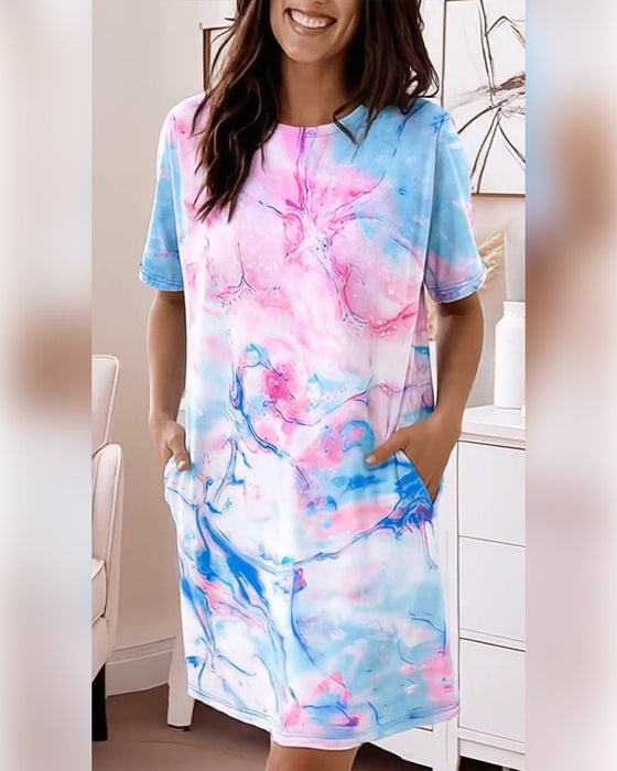 Kleider Tie-Dye Flüssigkeit Druck Locker