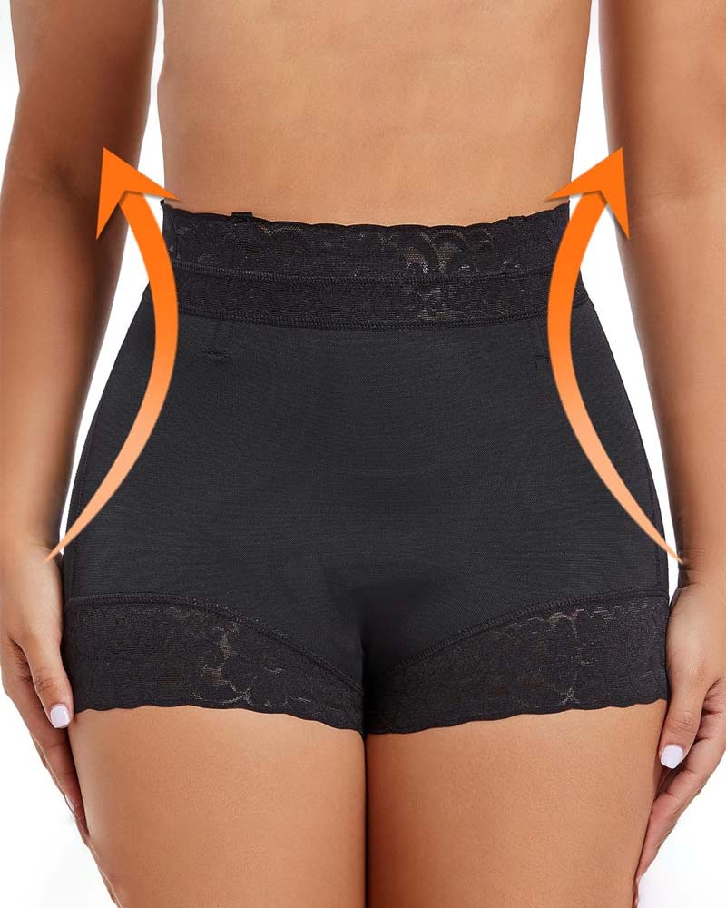 Damen Shorts Spitze Hohe Taille Shapewear