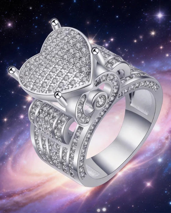 Pave Herzförmiges Ring-Set für Damen