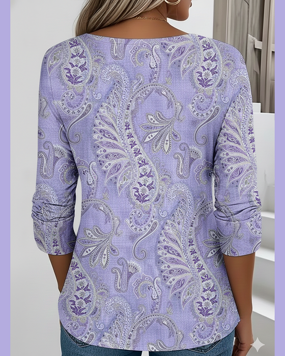 Top Cashew-Print Rundhalsausschnitt