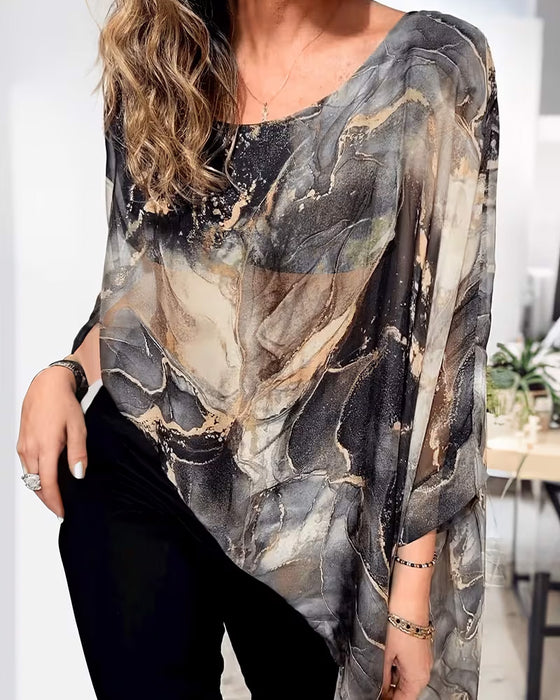 Bluse Fledermausärmel Tie-Dye Locker