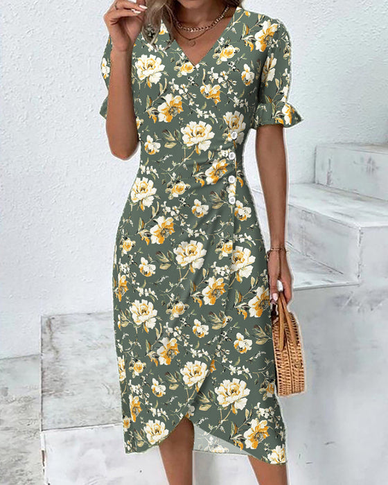 Kleid V-Ausschnitt Elegant Pendler