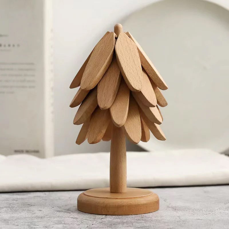 👍Baum Massivholz Isolierung Platzset