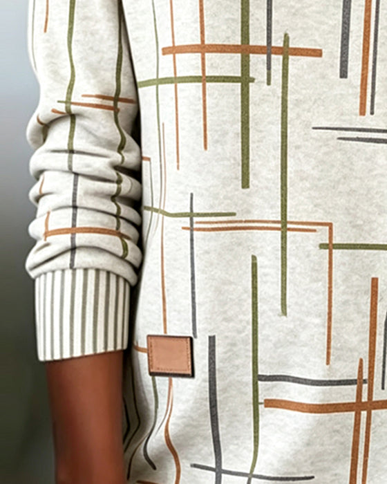 Sweatshirt V-Ausschnitt Linie Schlitz