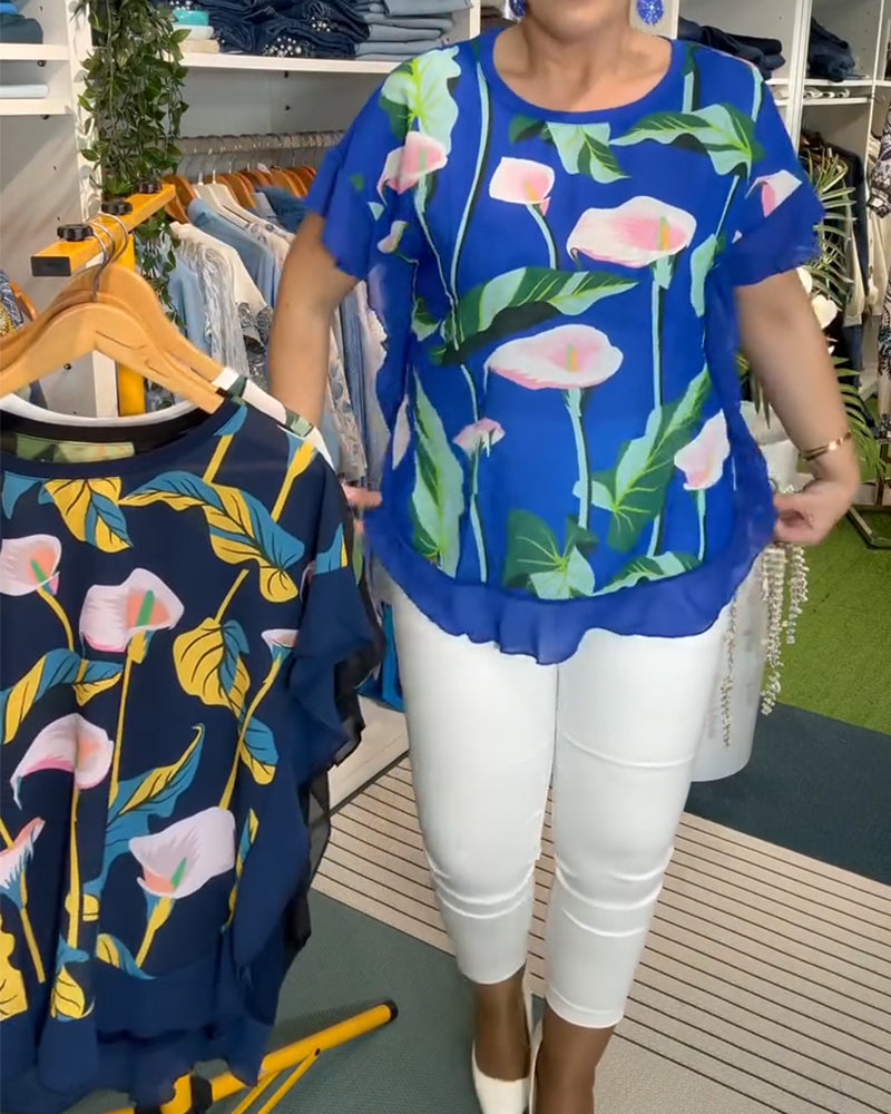 Bluse Fledermausärmel bedruckt