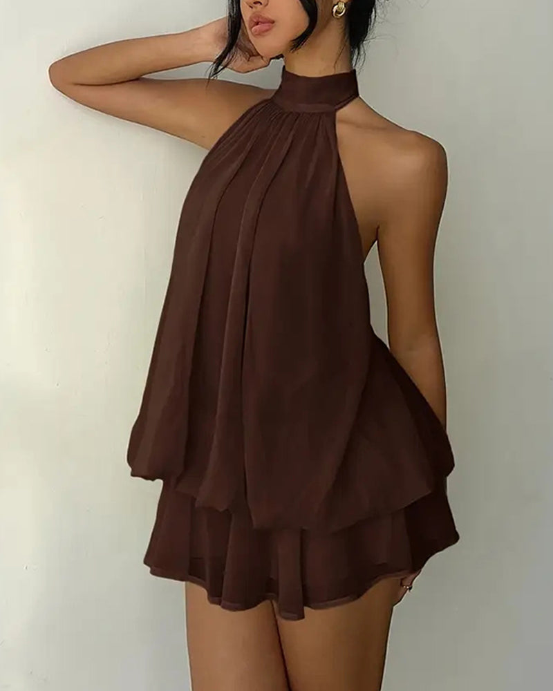 Kleid Neckholder Chiffon Mini