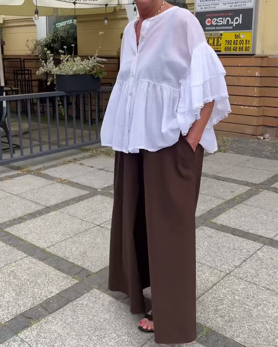 Mehrlagige Bluse mit Glockenärmeln