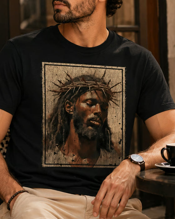 T-Shirt Herren Vintage Schwarz Druck