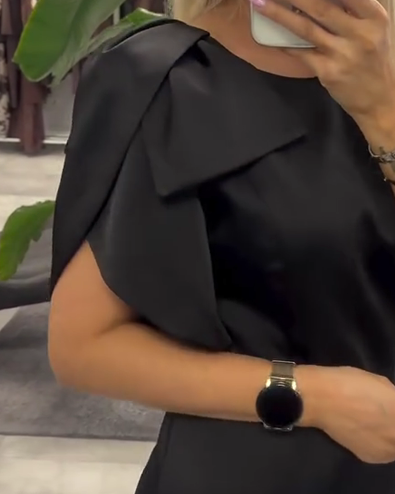 Kleid Blase kurzarm Rundhalsausschnitt