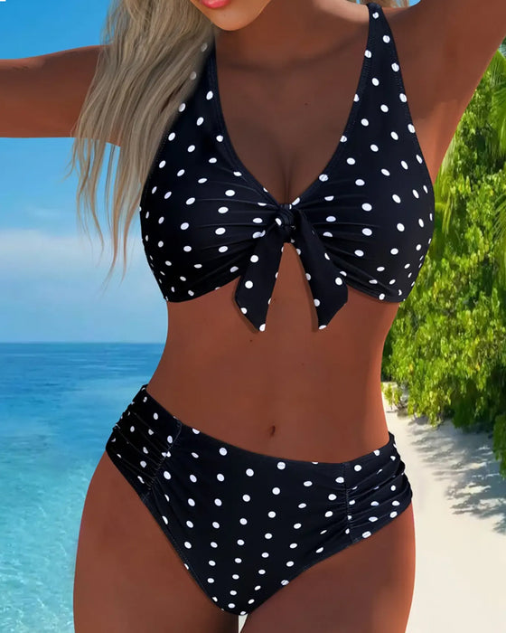 Urlaub Bikini Mit Tupfen Und Schnürung
