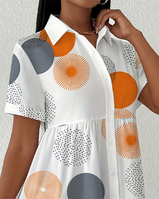 Kleid Polka Dot Druck Hemd