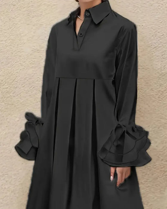 Kleid Mode Hemdkragen ausgestellt