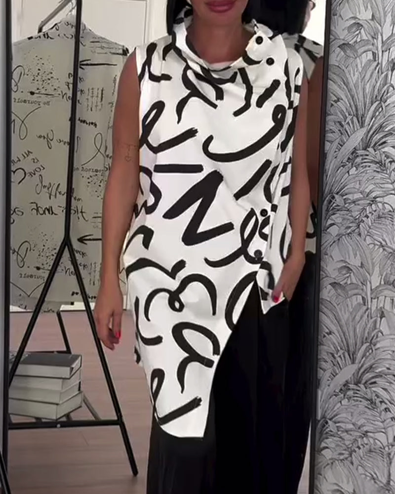 Bluse Stilvoll Unregelmäßiger Druck