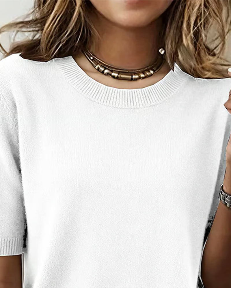 Pullover Rundhals Gestrickt