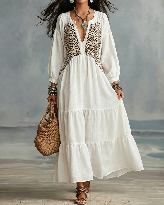 Bluse Leopardenmuster Langarm