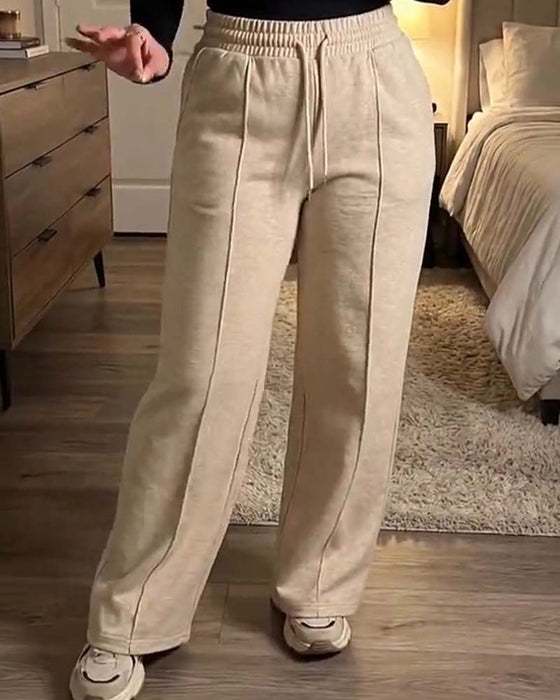 Sweatpants Kordelzug Gerades Bein
