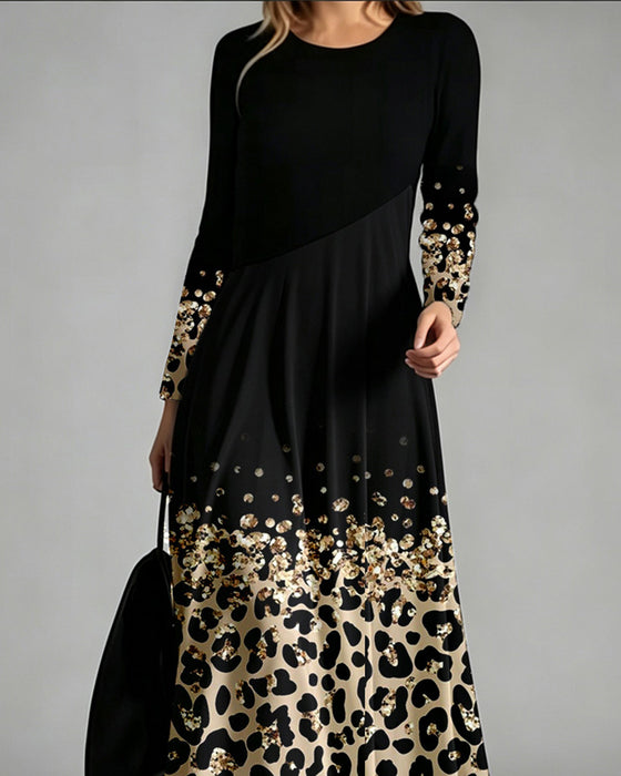 Kleid Ombre Leopard Lässig