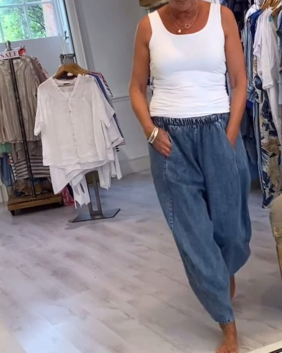 Jeans mit elastischem Bund im lässigen Stil
