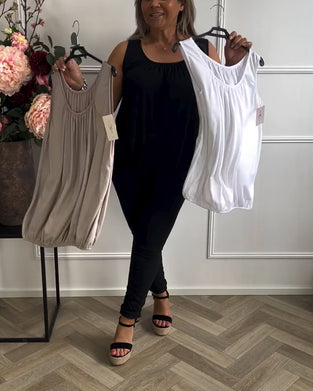 Trägertop Ärmellos Einfarbig Faltenwurf