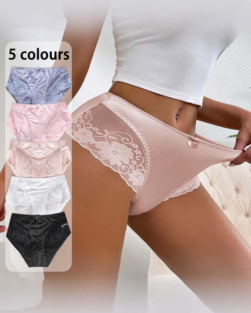 Unterhose Damen Elegant Satin Spitze