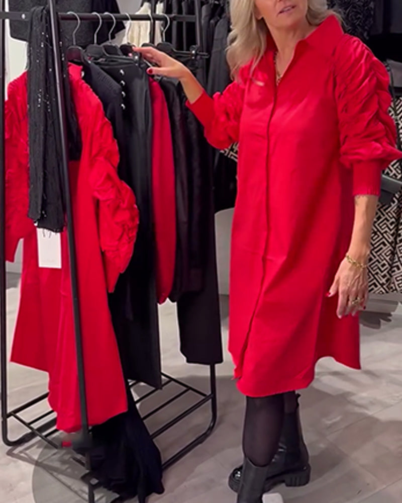 Kleid Revers Mode Hemd