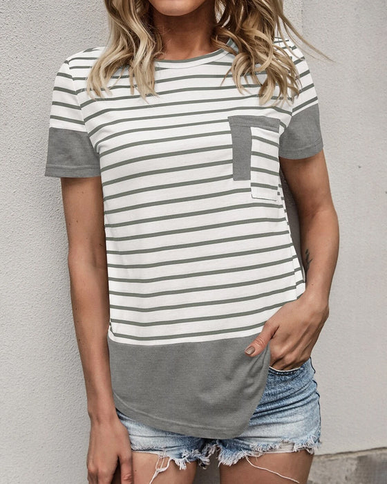 T-Shirt Gestreift Gestrickt