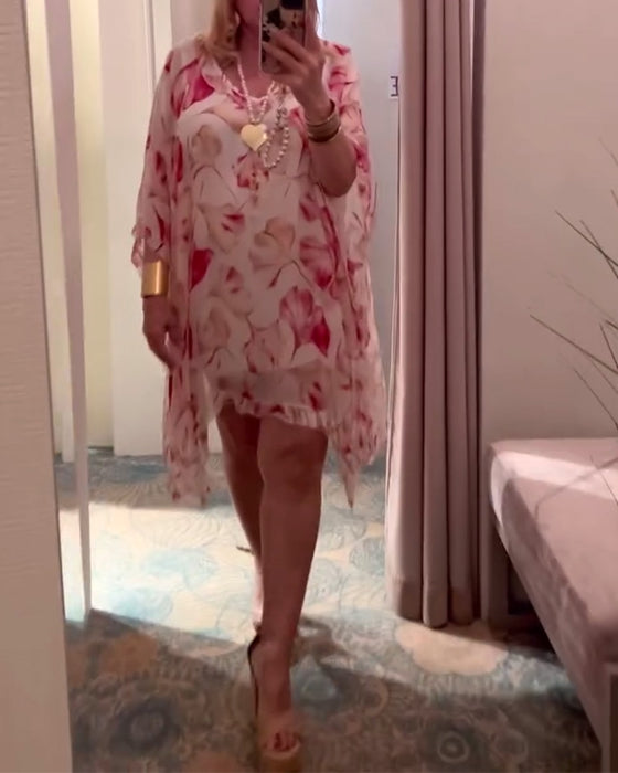 Kleid Fledermausärmel Unregelmäßiges Hemd