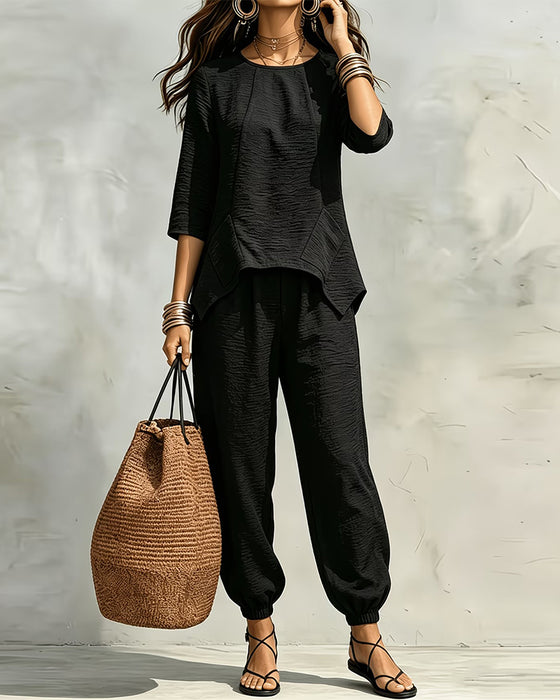 Set Unregelmäßige Bluse Und Jogginghose