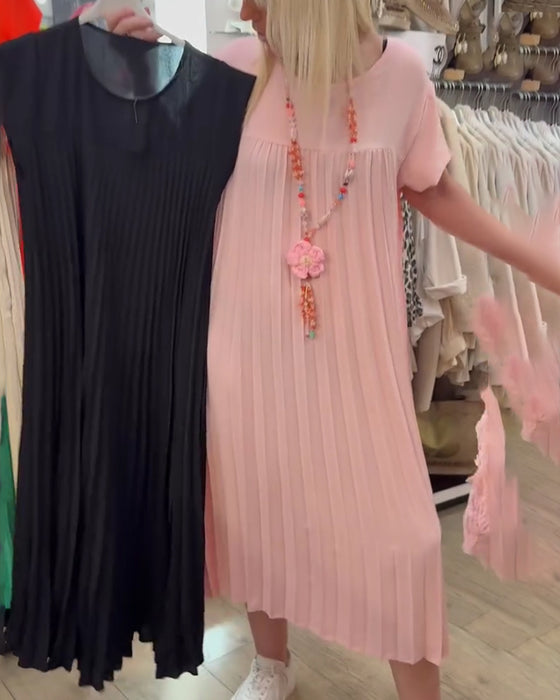 Kleid Plissiert Locker Plus Size