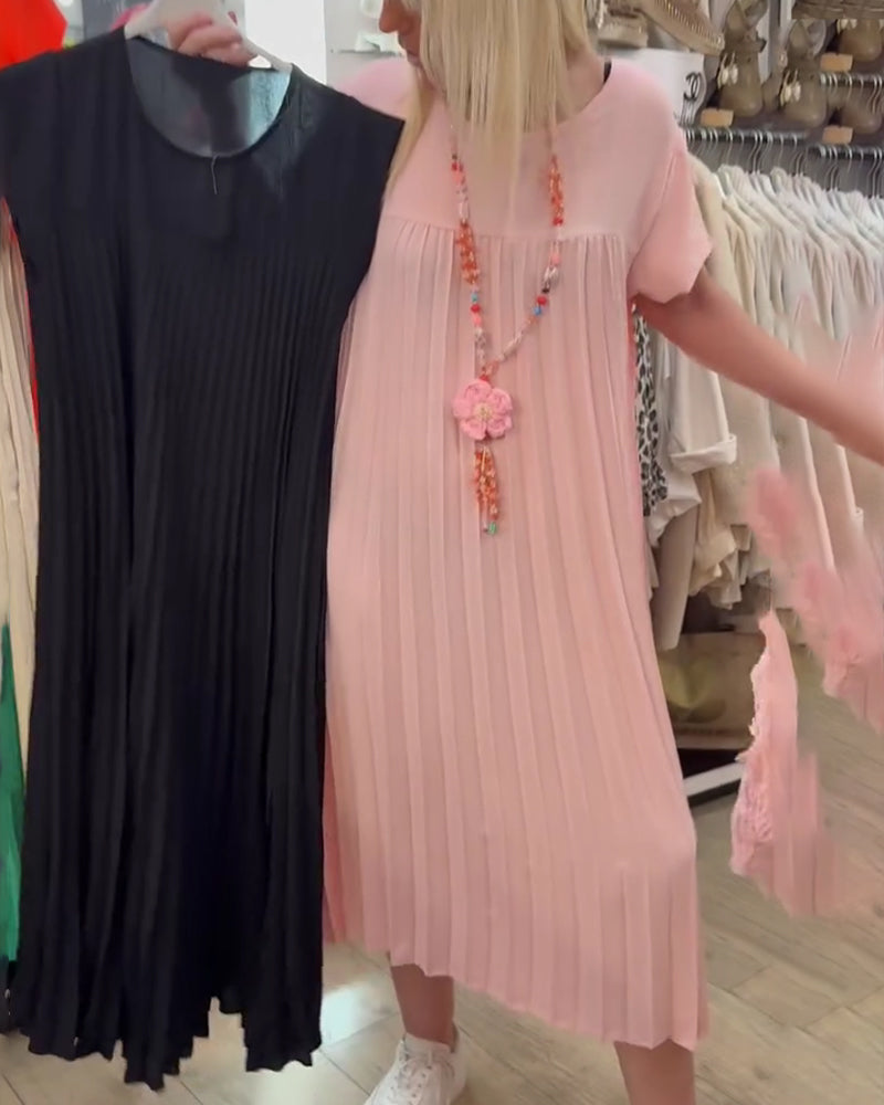 Kleid Plissiert Locker Plus Size