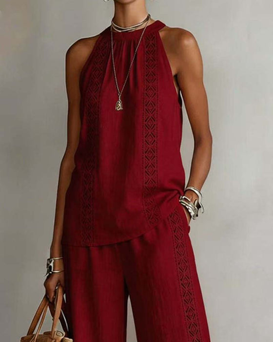 Zweiteiliger Set Hollow Out Halter