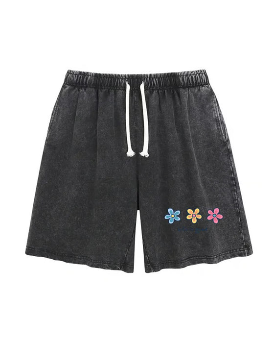 Shorts Blumenprint Elastischer Kordelzug
