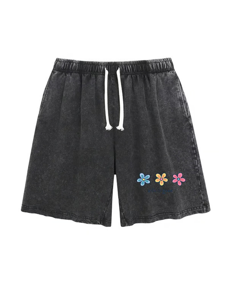 Shorts Blumenprint Elastischer Kordelzug