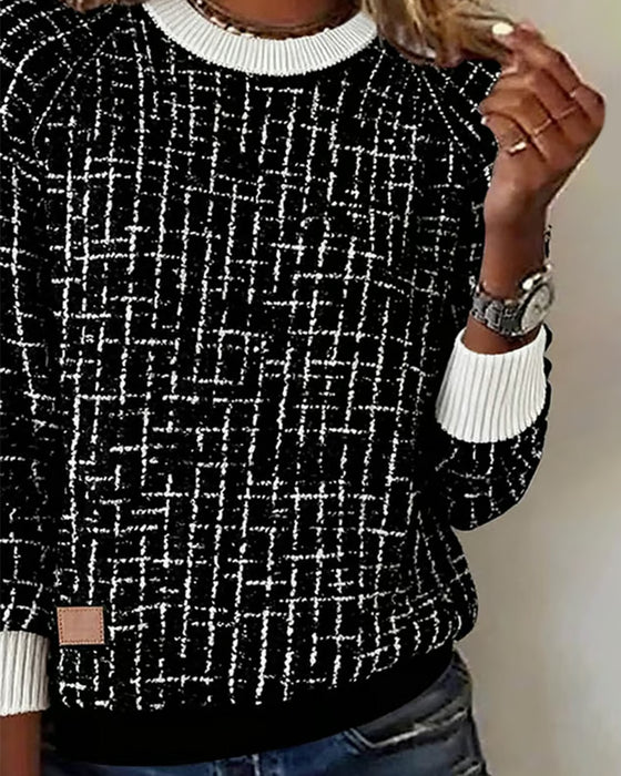 Sweatshirt casual kariert bedruckt