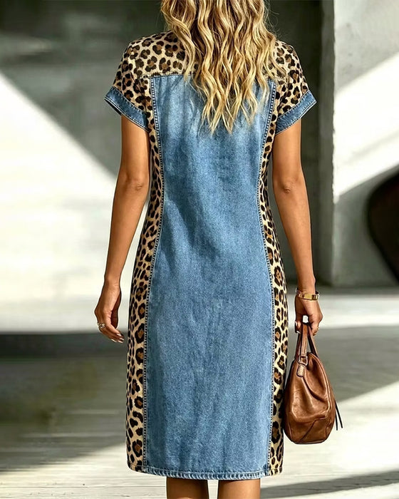 Kleid Kurzarm Leopard