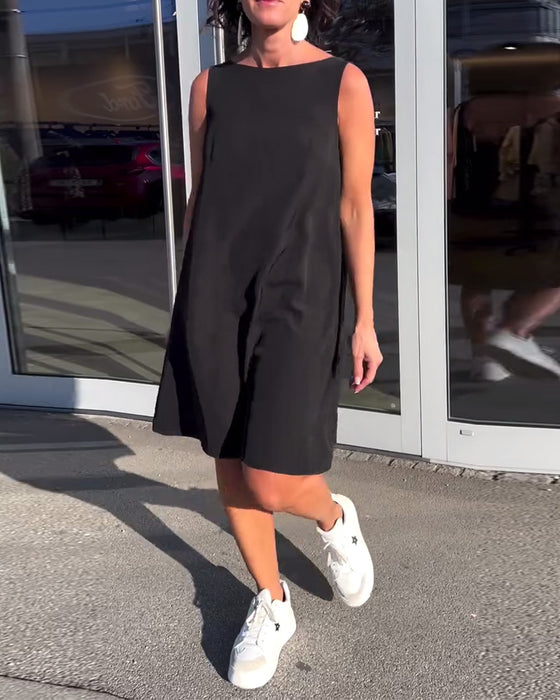 Kleid ärmellos einfarbig Shift