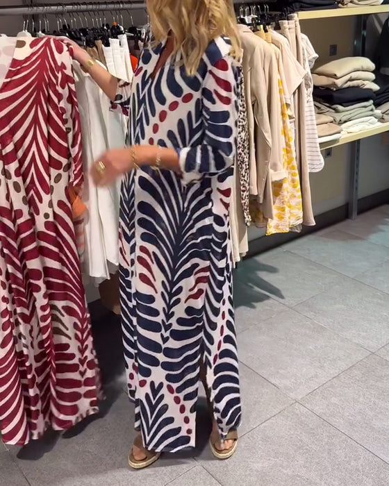 Kleid Temperamentvoll Halbärmel Druck