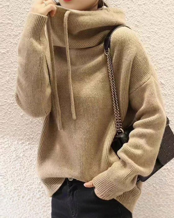 Pullover Cowl Kragen Langarm
