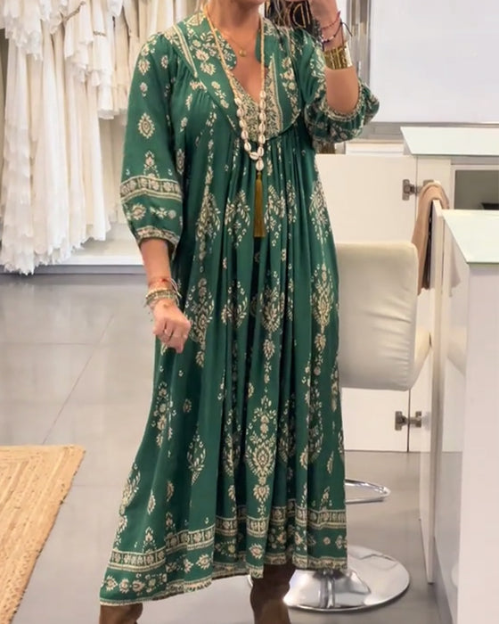 Kleid lässig Print lose Tasche