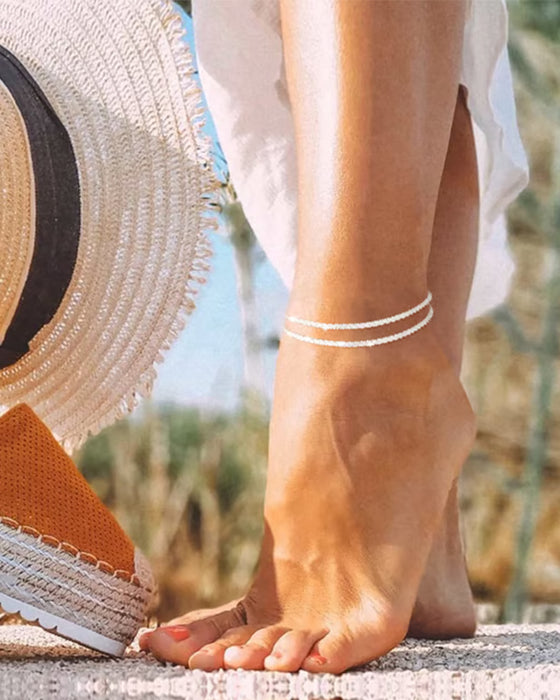 🏖️ Fußkettchen Damen Kc Gold & Sterling Silber
