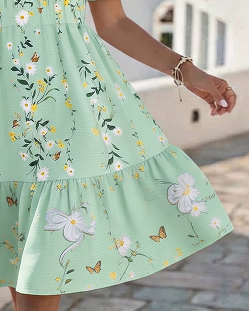 Kleid Daisy Spitze Kurzer Ärmel Urlaub
