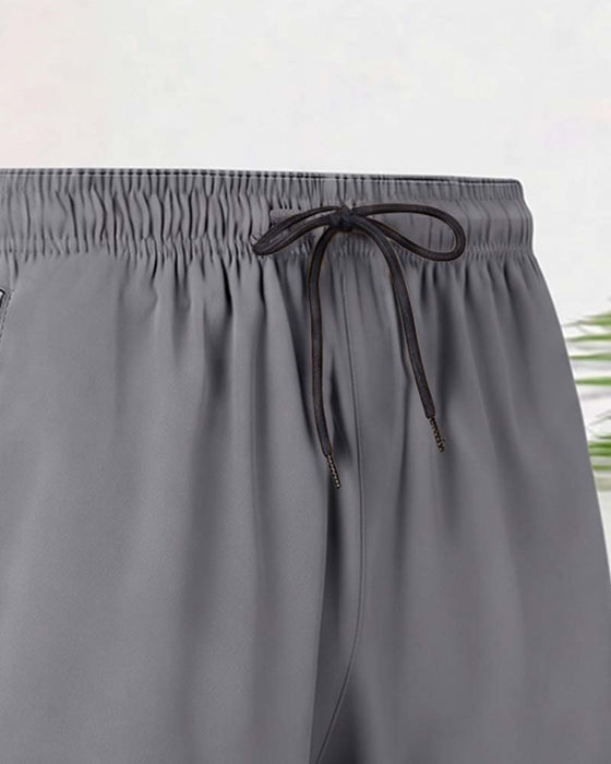 Shorts Kordelzug Reißverschluss Gummibund