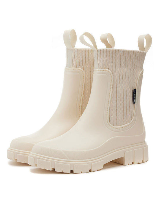 ☔️Stiefel Wasserdicht Rutschfest Dicke Sohle Mittelschaft