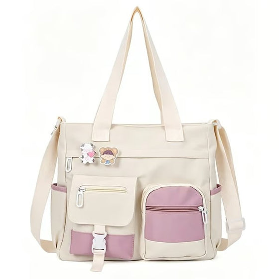 Tasche Geräumig Canvas Tote Fächer