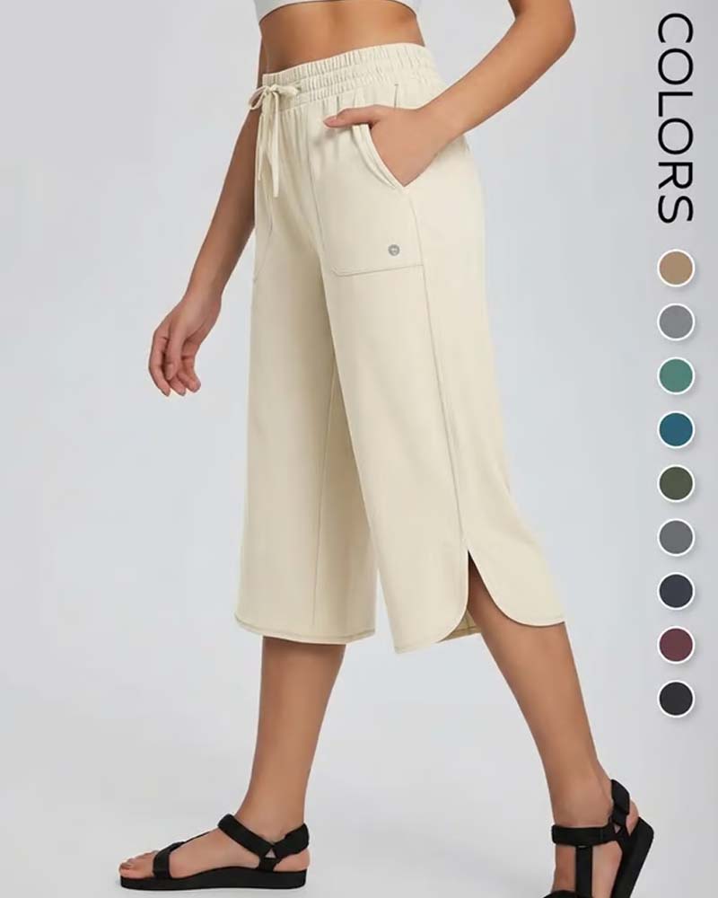 👖 Capris Damen Weites Bein Yoga