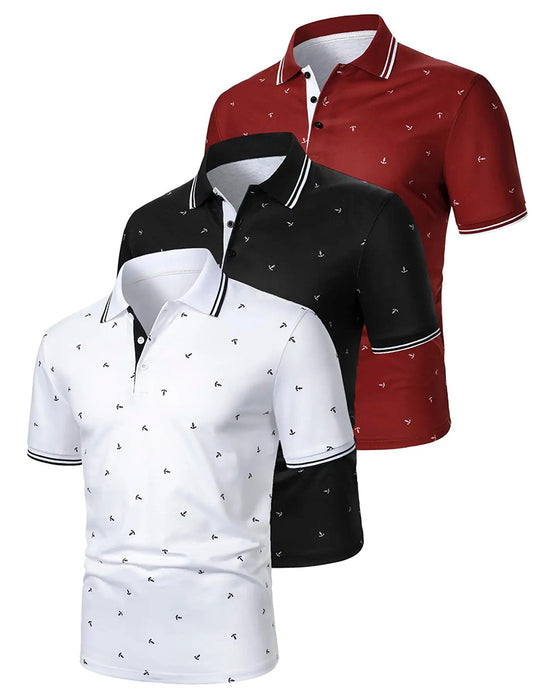 T-Shirt Polo Kragen Pfeil Muster Freizeit