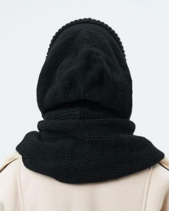 Großhandel Einfarbiger Gestrickter Kapuzenschal